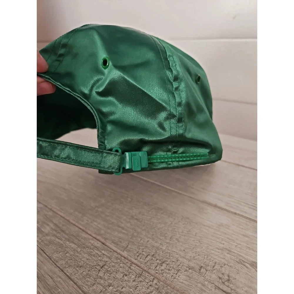 KC Vintage Green Satin Baseball Hat Cap Braided Rope Snapback Adjustable Unisex